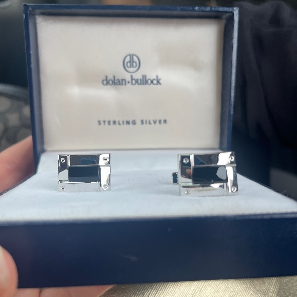Silver and Black Cufflinks